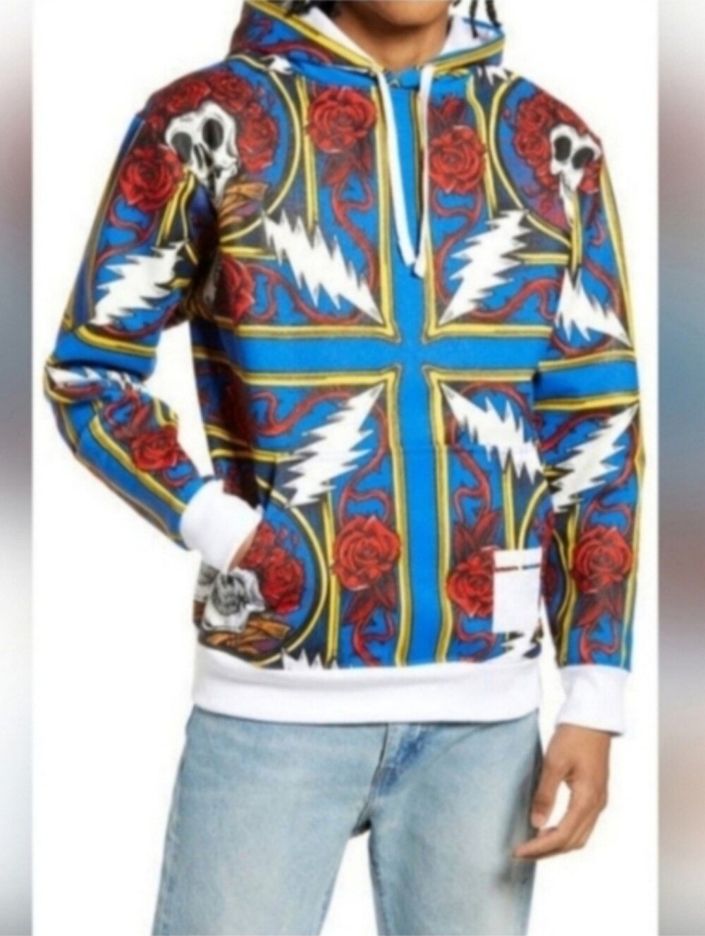 ChinatownMarket × Grateful Dead Men's Border  Bandana Graphics Hoodie SZ S